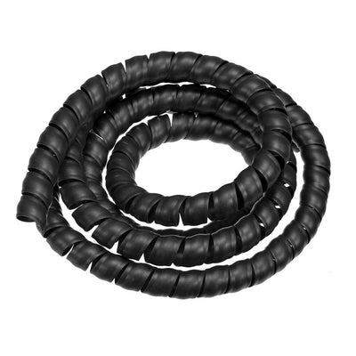 Harfington Uxcell Flexible Spiral Tube Wrap Cable Management Sleeve 20mm x 24mm Computer Wire Manage Cord 2 Meters Length Black