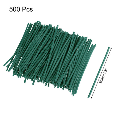 Harfington Uxcell 3 Inches Plastic Twist Ties Reusable Cable Cord Wire Ties Green 500pcs