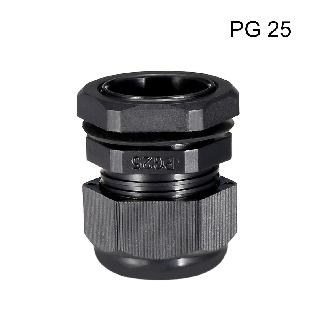 uxcell Uxcell PG25 Cable Gland Waterproof Plastic Joint Adjustable Locknut Black for 16mm-21mm Dia Cable Wire 4 Pcs