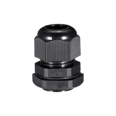 uxcell Uxcell PG16 Cable Gland Waterproof Plastic Joint Adjustable Locknut Black for 10mm-13mm Dia Cable Wire