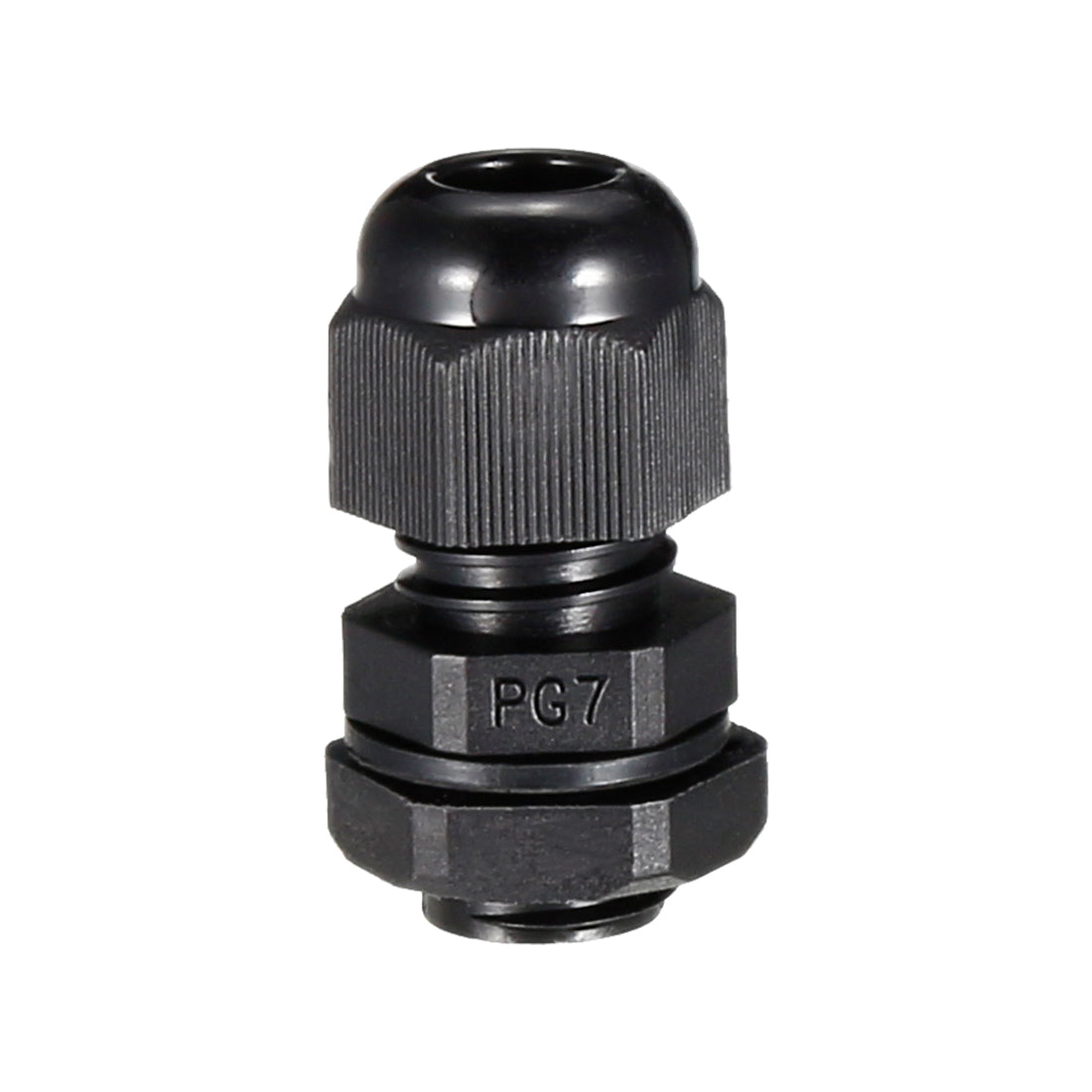uxcell Uxcell PG7 Cable Gland Waterproof Plastic Joint Adjustable Locknut Black for 3mm-6.5mm Dia Cable Wire