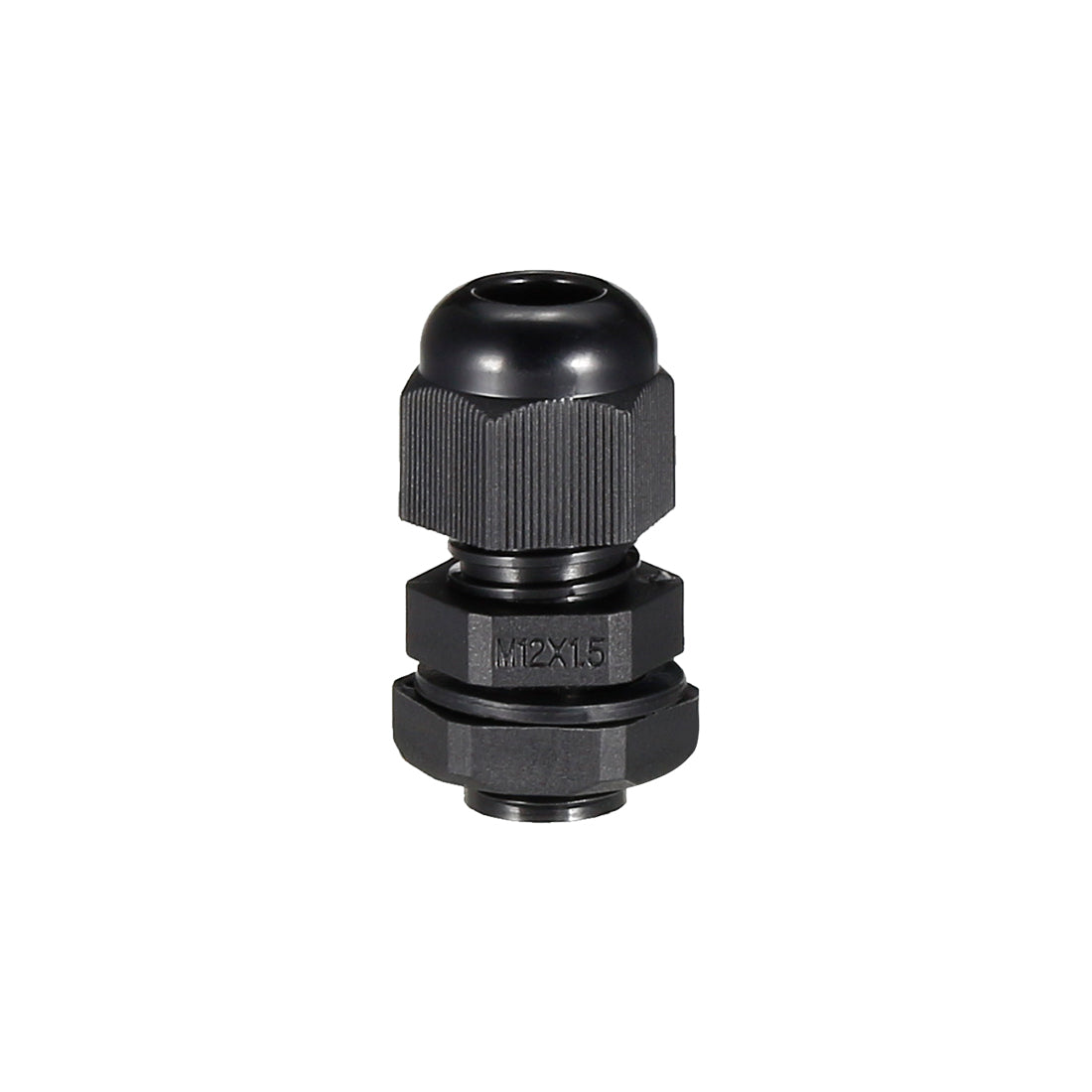 uxcell Uxcell M12 Cable Gland Waterproof Plastic Joint Adjustable Locknut Black for 2mm-5mm Dia Cable Wire