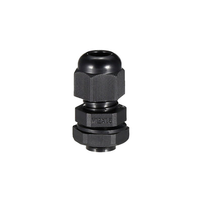 Harfington Uxcell M12 Cable Gland Waterproof Plastic Joint Adjustable Locknut Black for 2mm-5mm Dia Cable Wire