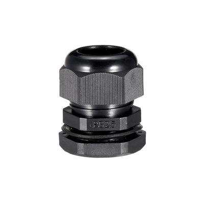 Harfington Uxcell PG25 Cable Gland Waterproof Plastic Connector Adjustable Locknut Black for 16mm-21mm Dia Cable Wire