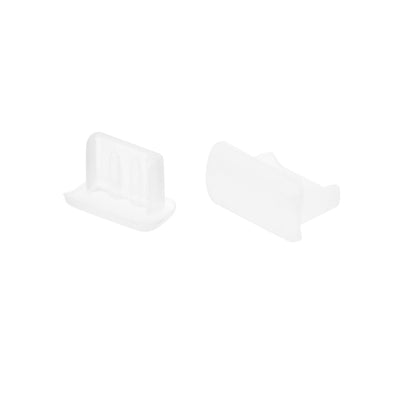 Harfington Uxcell Silicone Mini USB Anti-Dust Stopper Cap Cover Transparent 20pcs