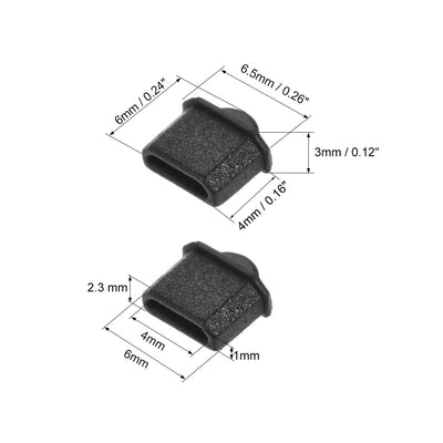Harfington Uxcell Silicone Micro  Port Anti-Dust Stopper Cap Cover Black 5pcs