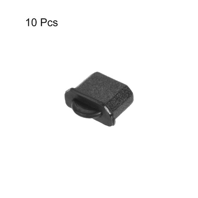 Harfington Uxcell Silicone Micro  Male Port Anti-Dust Stopper Cap Cover Black 10pcs