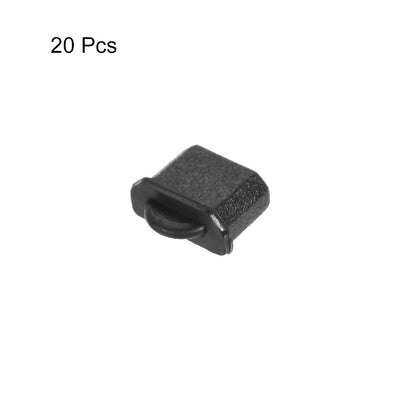 Harfington Uxcell Silicone Micro  Anti-Dust Stopper Cap Cover for Female Port Black 20pcs