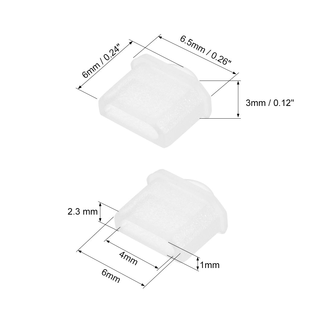 uxcell Uxcell Silicone Micro Female Port Anti-Dust Stopper Cap Cover Transparent 5pcs