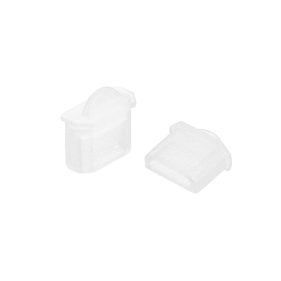 Harfington Uxcell Silicone Micro  Male Port Anti-Dust Stopper Cap Cover Transparent 20pcs