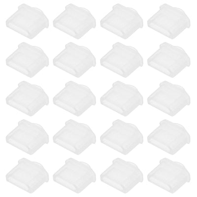 Harfington Uxcell Silicone Micro  Male Port Anti-Dust Stopper Cap Cover Transparent 20pcs