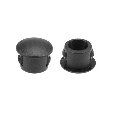 uxcell Uxcell Hole Plugs Black Plastic 6mm(1/4-inch) Snap in Locking Hole Tube Fastener Cover Flush Type Panel Plugs 50 Pcs