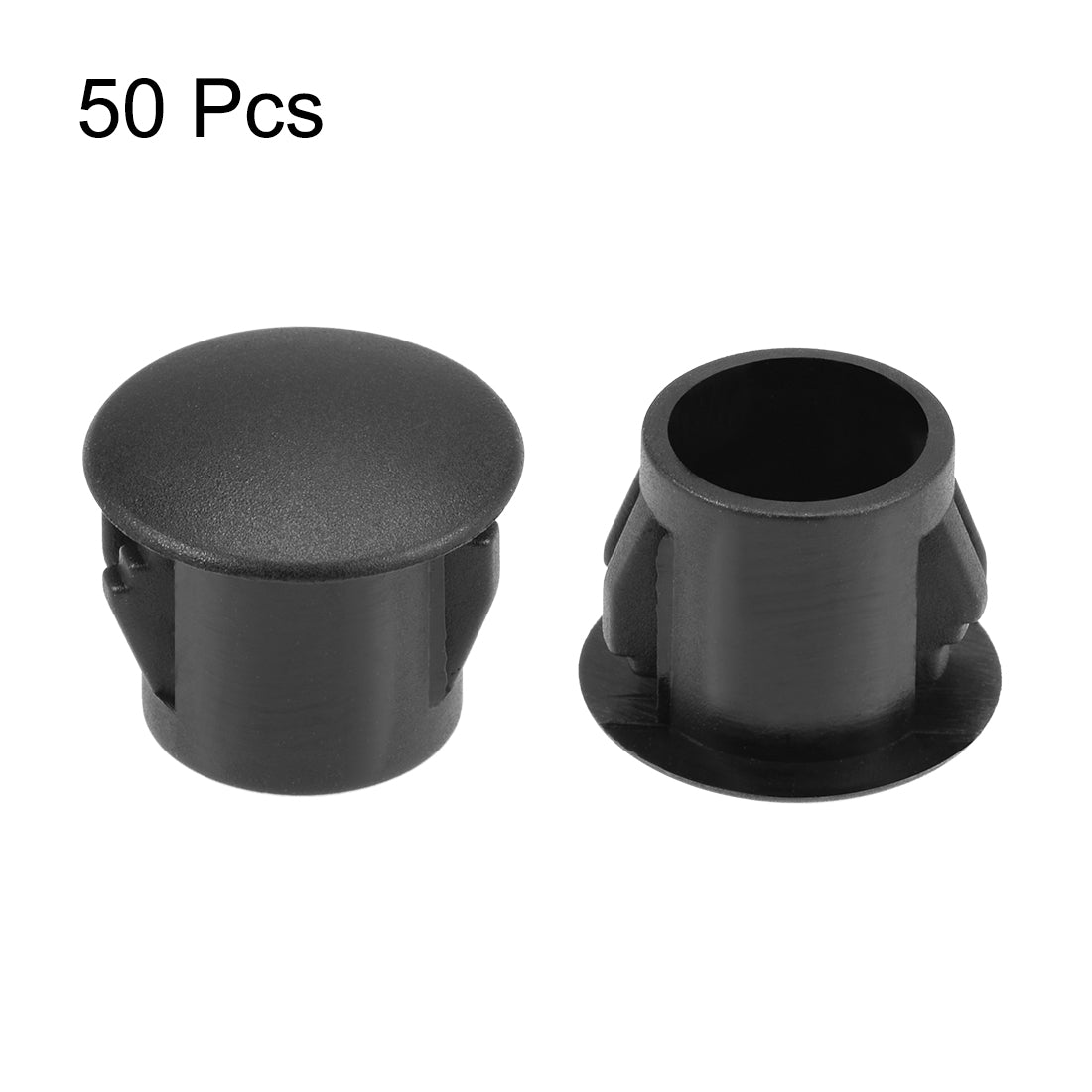 uxcell Uxcell Hole Plugs Black Plastic 10mm(3/8-inch) Snap in Locking Hole Tube Fastener Cover Flush Type Panel Plugs 50 Pcs