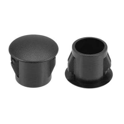 Harfington Uxcell Hole Plugs Black Plastic 10mm(3/8-inch) Snap in Locking Hole Tube Fastener Cover Flush Type Panel Plugs 50 Pcs