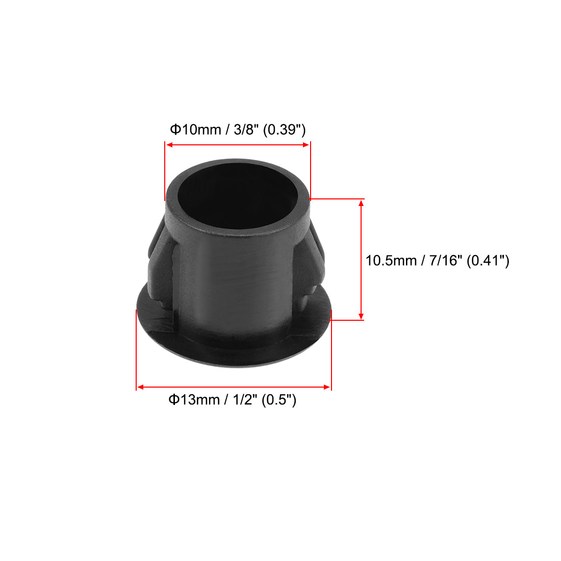 uxcell Uxcell Hole Plugs Black Plastic 10mm(3/8-inch) Snap in Locking Hole Tube Fastener Cover Flush Type Panel Plugs 100 Pcs