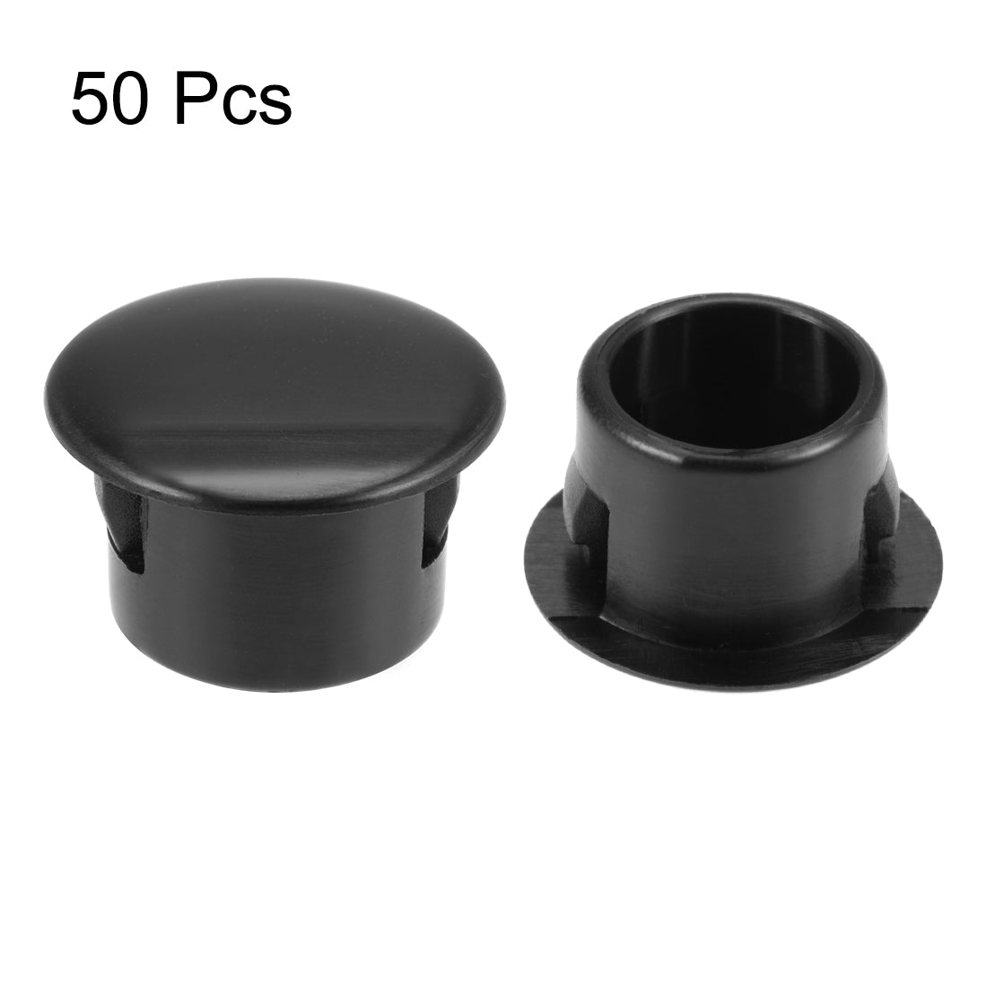 uxcell Uxcell Hole Plugs Black Plastic 13mm(1/2-inch) Snap in Locking Hole Tube Fastener Cover Flush Type Panel Plugs 50 Pcs