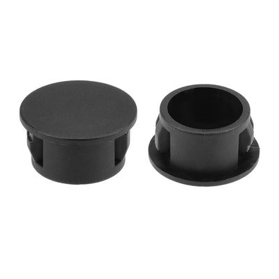 Harfington Uxcell Hole Plugs Black Plastic 16mm(5/8-inch) Snap in Locking Hole Tube Fastener Cover Flush Type Panel Plugs 50 Pcs