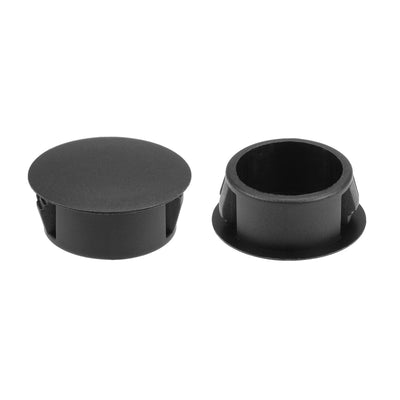 uxcell Uxcell Hole Plugs Black Plastic 19mm(3/4-inch) Snap in Locking Hole Tube Fastener Cover Flush Type Panel Plugs 23mm Cap Diameter 50 Pcs