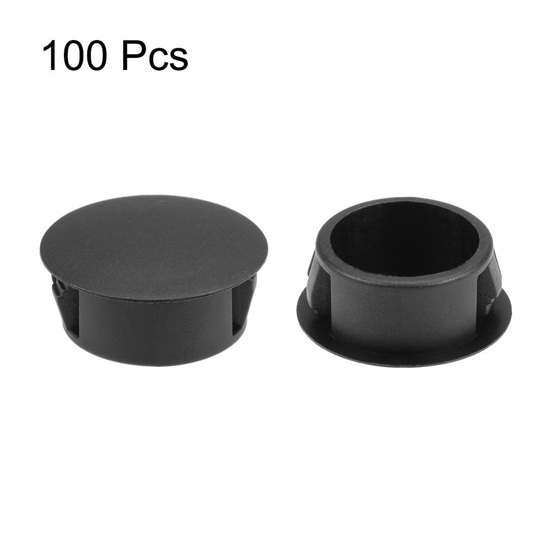 uxcell Uxcell Hole Plugs Black Plastic 19mm(3/4-inch) Snap in Locking Hole Tube Fastener Cover Flush Type Panel Plugs 100 Pcs