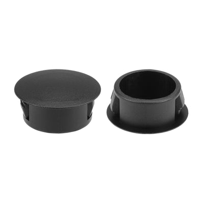 uxcell Uxcell Hole Plugs Black Plastic 20mm(13/16-inch) Snap in Locking Hole Tube Fastener Cover Flush Type Panel Plugs 24mm Cap Diameter 50 Pcs