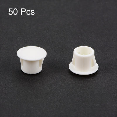 Harfington Uxcell Hole Plugs Beige 8mm(5/16-inch) Snap in Locking Hole Tube Fastener Cover 50 Pcs