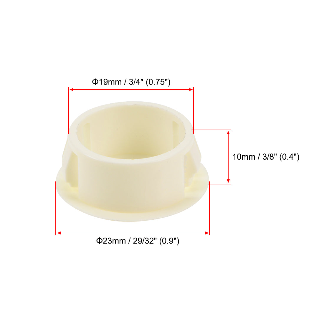 uxcell Uxcell Hole Plugs Beige 19mm(3/4-inch) Snap in Locking Hole Tube Fastener Cover 50 Pcs