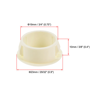 Harfington Uxcell Hole Plugs Beige 19mm(3/4-inch) Snap in Locking Hole Tube Fastener Cover 50 Pcs