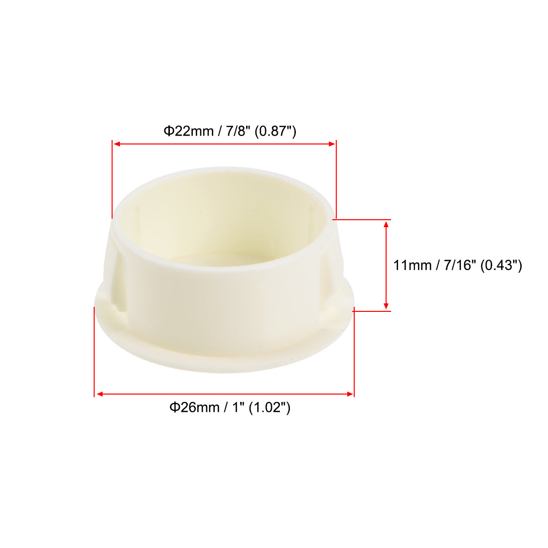 uxcell Uxcell Hole Plugs Beige 22mm(7/8-inch) Snap in Locking Hole Tube Fastener Cover 25 Pcs