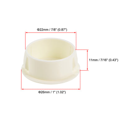 Harfington Uxcell Hole Plugs Beige 22mm(7/8-inch) Snap in Locking Hole Tube Fastener Cover 25 Pcs