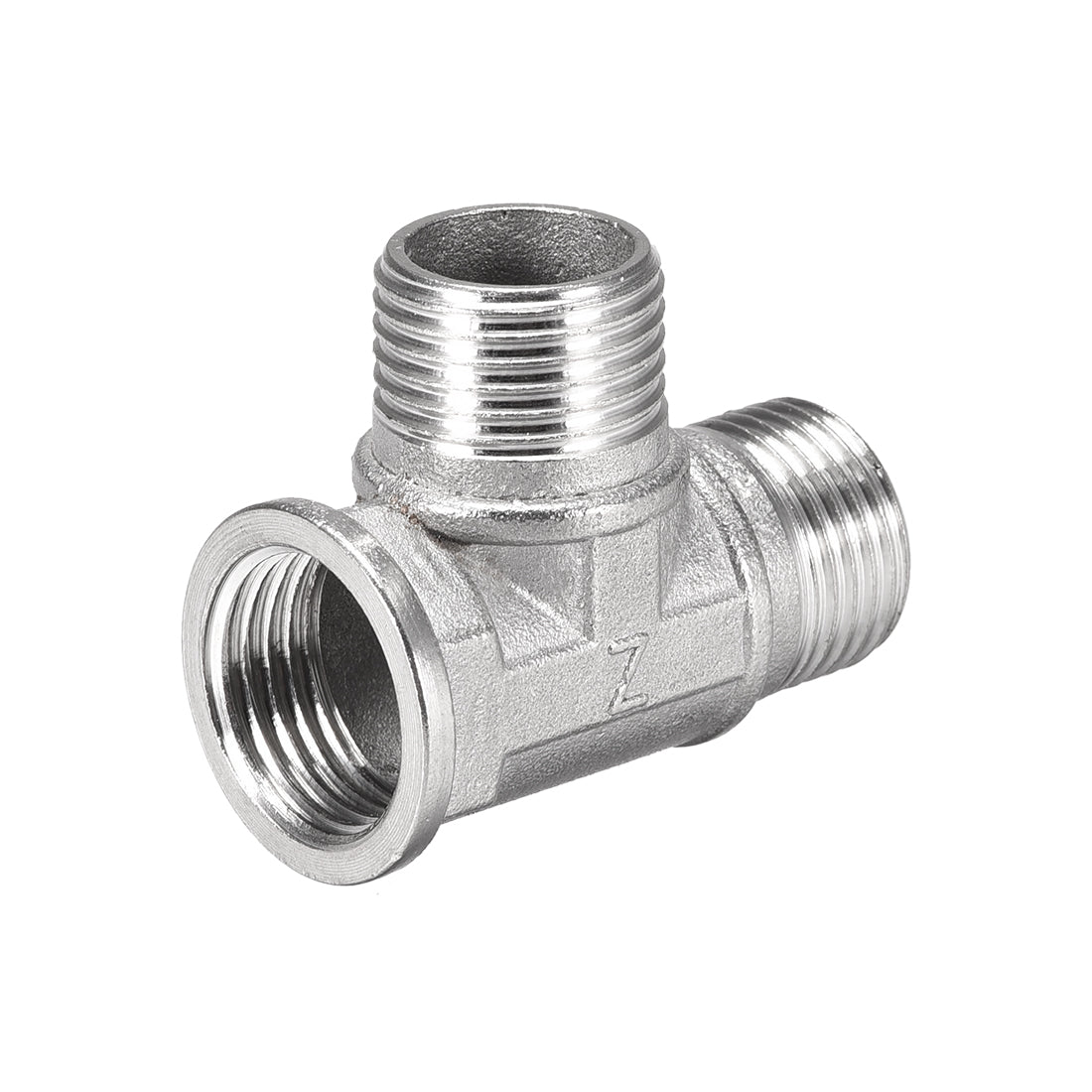 uxcell Uxcell Stainless Steel 304 Cast  Pipe Fitting G1/2 Male x G1/2 Male x G1/2 Female Tee Shaped Connector Coupler