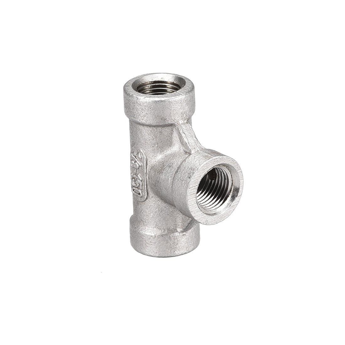 Uxcell Uxcell Stainless Steel 304 Cast  Pipe Fitting 1/8BSPT Female Thread Class 150 Tee Shaped Connector Coupler