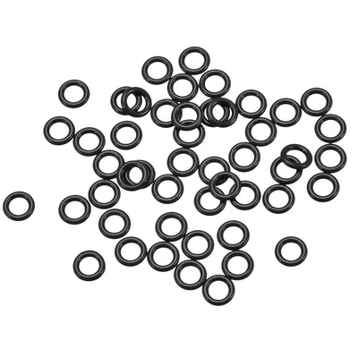 uxcell Uxcell Fluorine Rubber O Rings, 5mm OD, 3mm Inner Diameter, 1mm Width, Seal Gasket Black 50Pcs