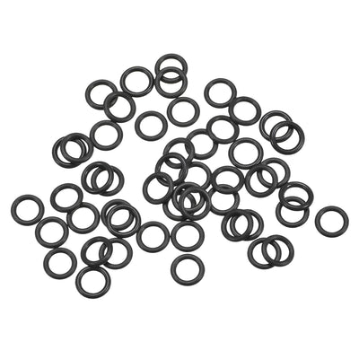 uxcell Uxcell Fluorine Rubber O Rings, 6mm OD, 4mm Inner Diameter, 1mm Width, Seal Gasket Black 50Pcs