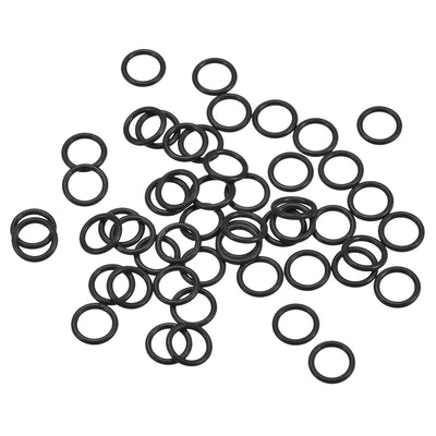 uxcell Uxcell Fluorine Rubber O Rings, 7mm OD, 5mm Inner Diameter, 1mm Width, Seal Gasket Black 50Pcs