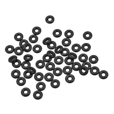 uxcell Uxcell Fluorine Rubber O Rings, 6mm OD, 2.2mm Inner Diameter, 1.9mm Width, Seal Gasket Black 50Pcs