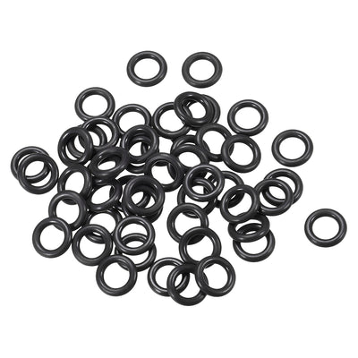 uxcell Uxcell Fluorine Rubber O Rings, 10mm OD, 6.2mm Inner Diameter, 1.9mm Width, Seal Gasket Black 50Pcs