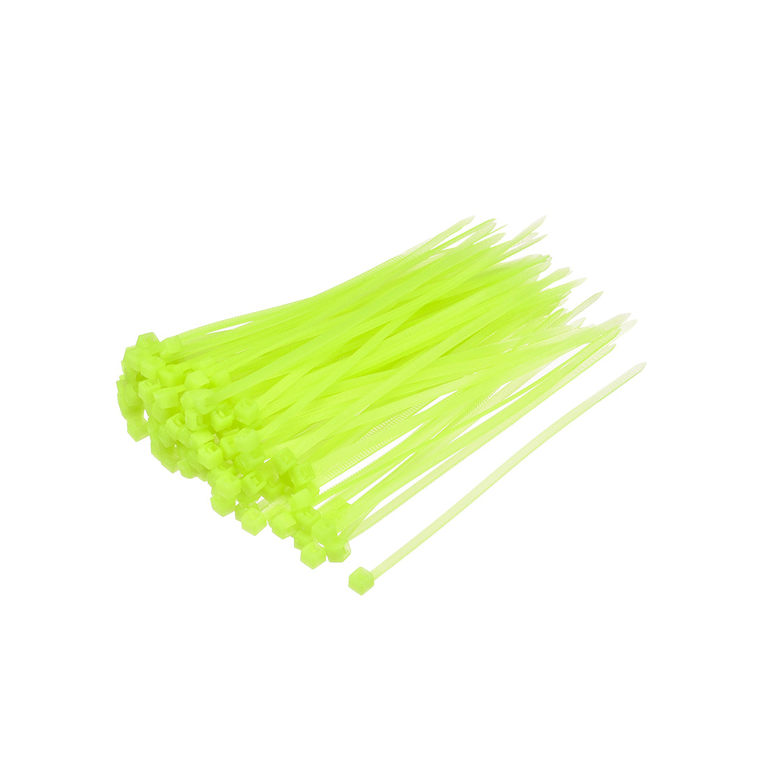 uxcell Uxcell Cable Zip Ties 100mmx2.5mm Self-Locking Nylon Tie Wraps Fluorescent Green 600pcs