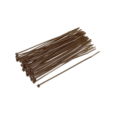 Harfington Uxcell Cable Zip Ties 150mmx2.5mm Self-Locking Nylon Tie Wraps Brown 400pcs