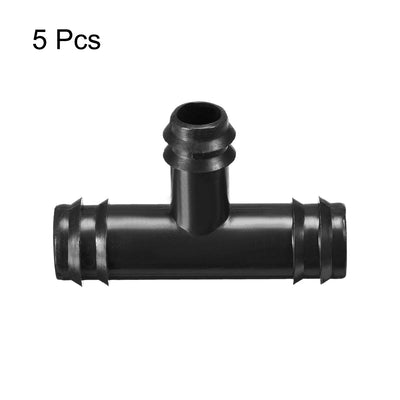 Harfington Uxcell Barb Drip Tee Pipe Connector 16/20 Hose Fitting Plastic 5pcs