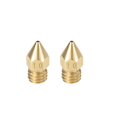 Harfington Uxcell 1mm 3D Printer Nozzle, Fit for MK8, for 1.75mm Filament Brass 2pcs