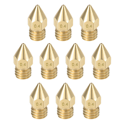 Harfington Uxcell 0.4mm 3D Printer Nozzle, Fit for MK8, for 1.75mm Filament Brass 10pcs