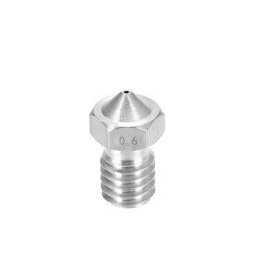 Harfington Uxcell 0.6mm 3D Printer Nozzle, Fit for V6, for 1.75mm Filament Stainless Steel 1pcs
