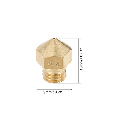 Harfington Uxcell 1mm 3D Printer Nozzle, Fit for MK10, for 1.75mm Filament Brass 2pcs