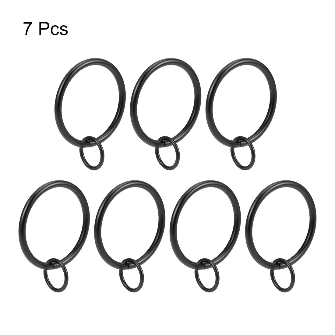 uxcell Uxcell Curtain Ring Metal 37mm Inner Dia Drapery Ring for Curtain Rods Black 7 Pcs