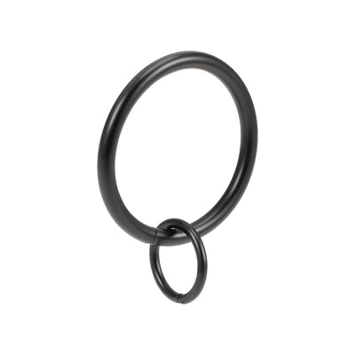 Harfington Uxcell Curtain Ring Metal 32mm Inner Dia Drapery Ring for Curtain Rods Black 7 Pcs