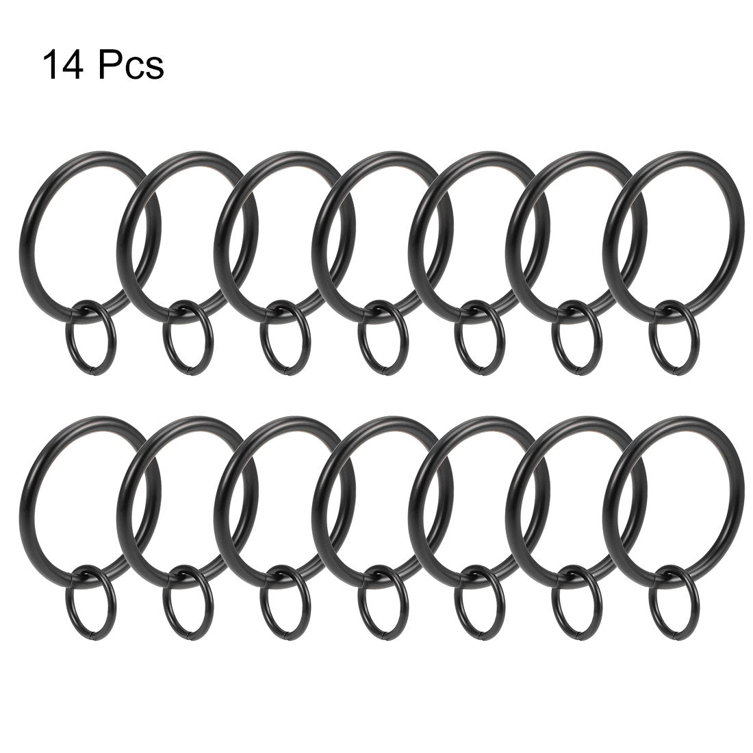 uxcell Uxcell Curtain Ring Metal 32mm Inner Dia Drapery Ring for Curtain Rods Black 14 Pcs