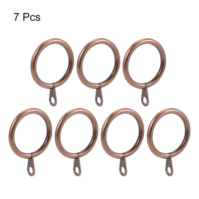 Harfington Uxcell Curtain Rings Metal 28mm Inner Dia Drapery Ring for Curtain Rods Copper 7 Pcs
