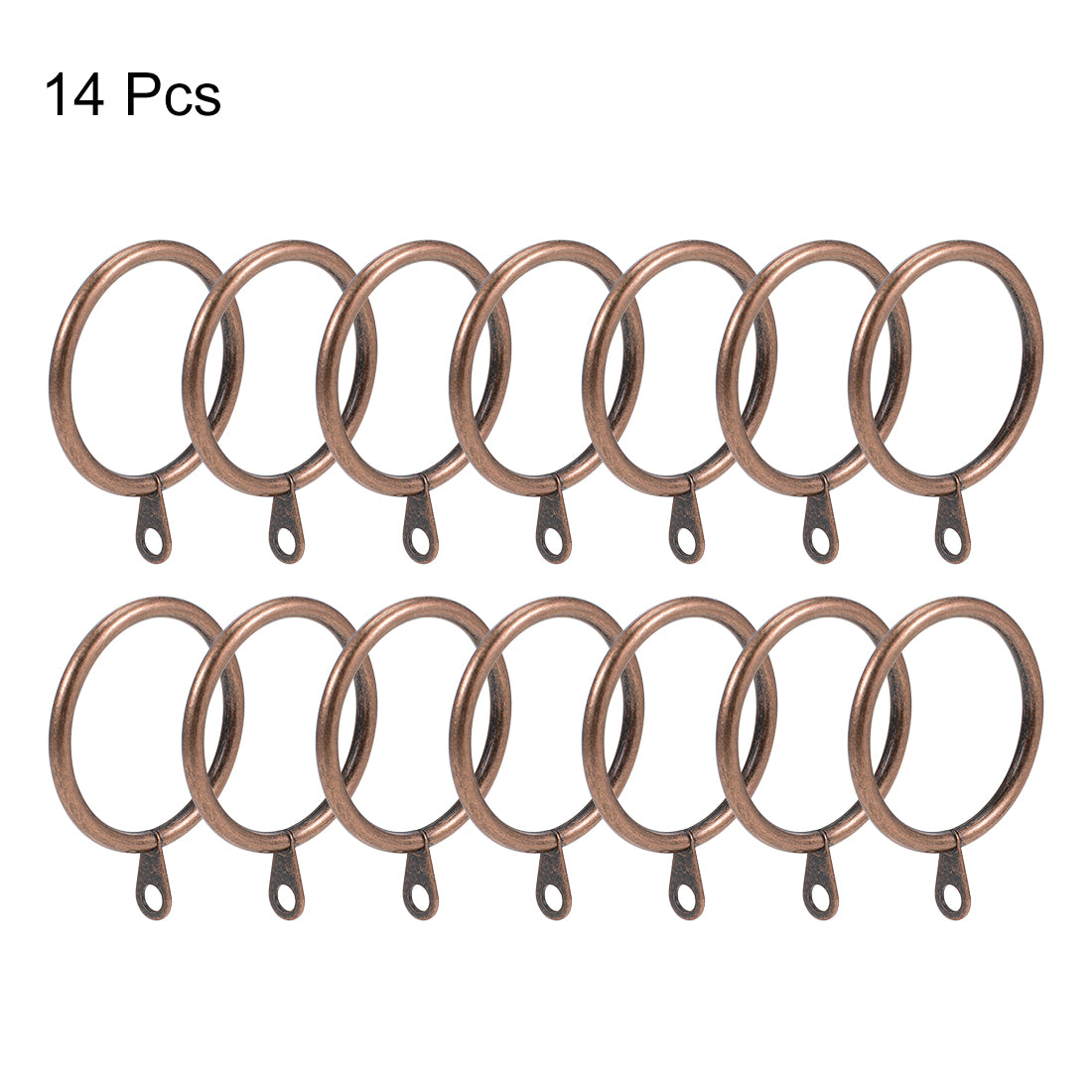 uxcell Uxcell Curtain Rings Metal 38mm Inner Dia Drapery Ring for Curtain Rods Red Bronze 14 Pcs