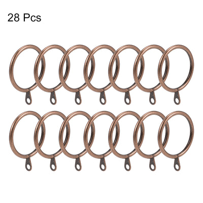 Harfington Uxcell Curtain Rings Metal 38mm Inner Dia Drapery Ring for Curtain Rods Copper 28 Pcs