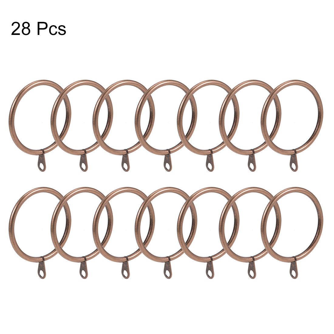 uxcell Uxcell Curtain Rings Metal 45mm Inner Dia Drapery Ring for Curtain Rods Copper 28 Pcs